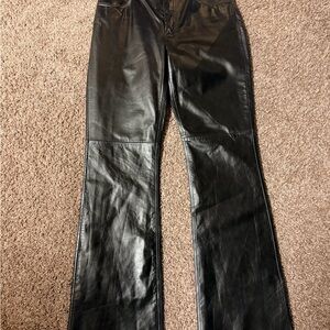 Express Black Faux Leather Trousers